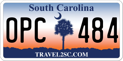 SC license plate OPC484
