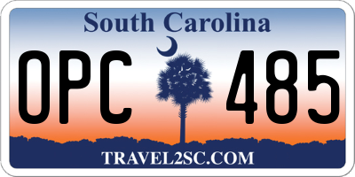 SC license plate OPC485