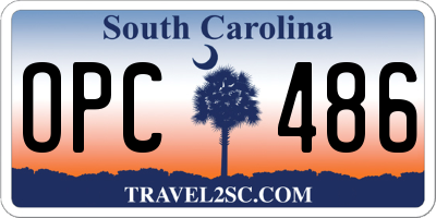 SC license plate OPC486