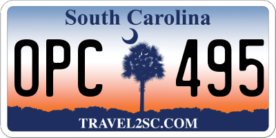 SC license plate OPC495