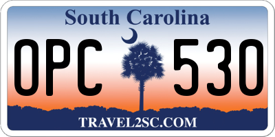 SC license plate OPC530