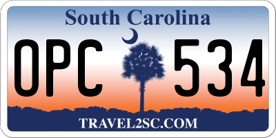 SC license plate OPC534