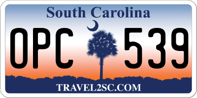 SC license plate OPC539