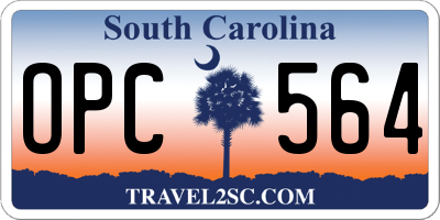 SC license plate OPC564
