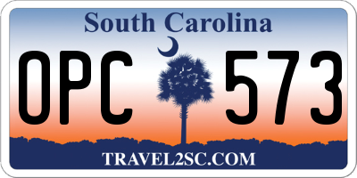 SC license plate OPC573