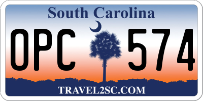 SC license plate OPC574