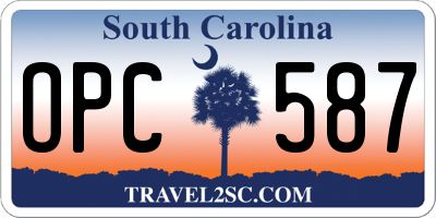 SC license plate OPC587