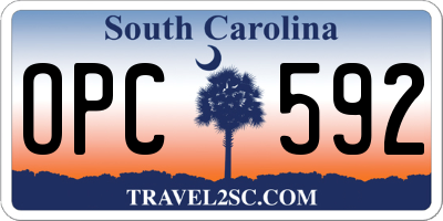 SC license plate OPC592