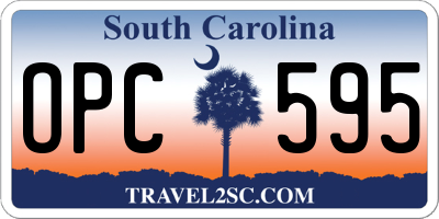 SC license plate OPC595