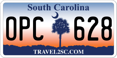 SC license plate OPC628