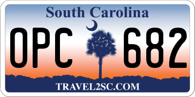 SC license plate OPC682