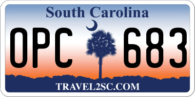 SC license plate OPC683