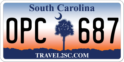 SC license plate OPC687