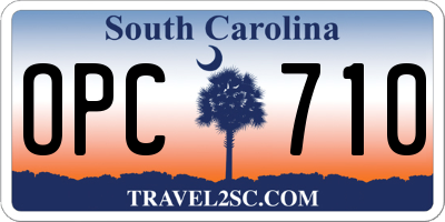 SC license plate OPC710