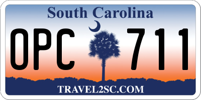 SC license plate OPC711