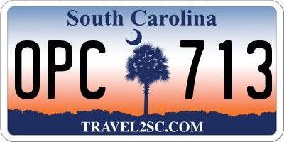 SC license plate OPC713