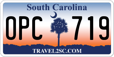 SC license plate OPC719