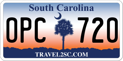 SC license plate OPC720