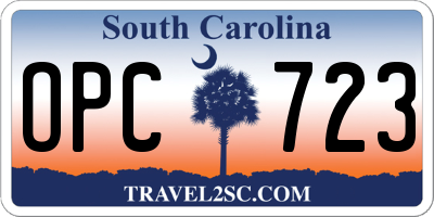SC license plate OPC723
