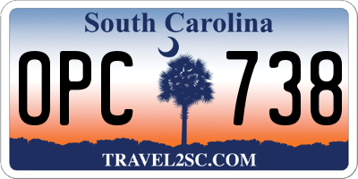 SC license plate OPC738