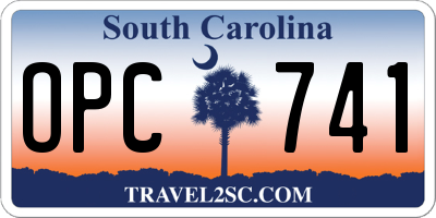 SC license plate OPC741