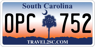 SC license plate OPC752