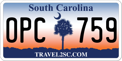SC license plate OPC759