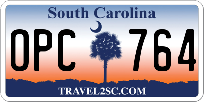 SC license plate OPC764