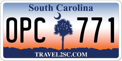 SC license plate OPC771
