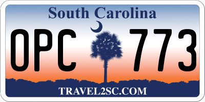 SC license plate OPC773
