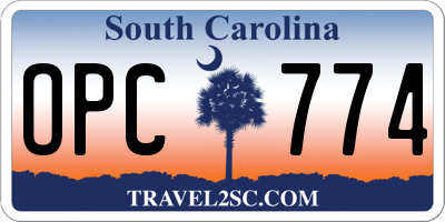SC license plate OPC774