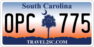 SC license plate OPC775