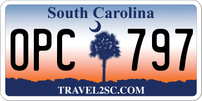 SC license plate OPC797