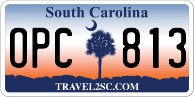 SC license plate OPC813