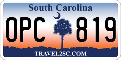 SC license plate OPC819