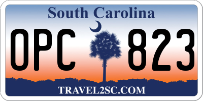 SC license plate OPC823
