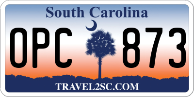 SC license plate OPC873