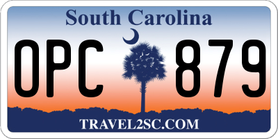 SC license plate OPC879