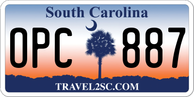 SC license plate OPC887