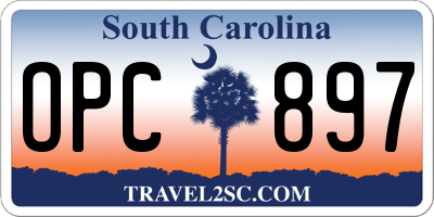 SC license plate OPC897