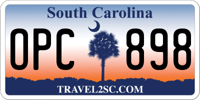 SC license plate OPC898