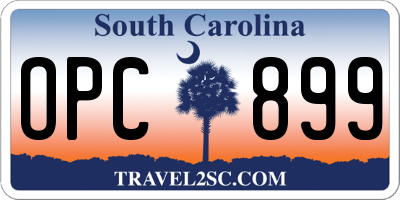SC license plate OPC899