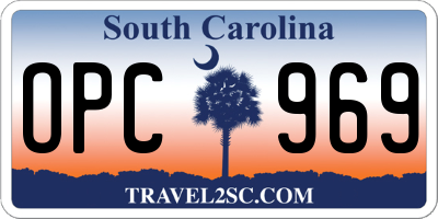 SC license plate OPC969
