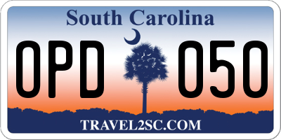 SC license plate OPD050
