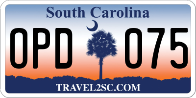 SC license plate OPD075