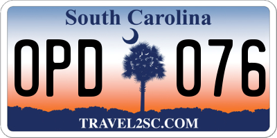 SC license plate OPD076