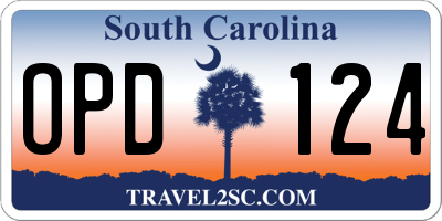 SC license plate OPD124