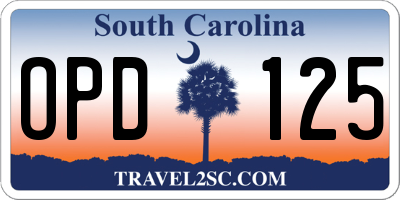 SC license plate OPD125