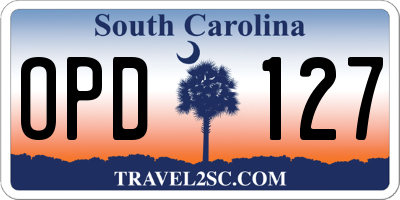 SC license plate OPD127
