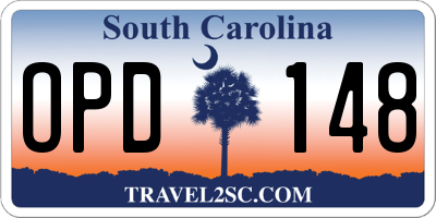 SC license plate OPD148